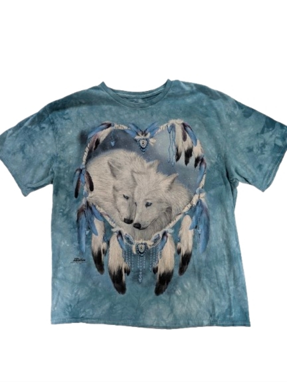 The‎ Mountain Tie-Dye Wolf Dreamcatcher Graphic Tee Unisex XL